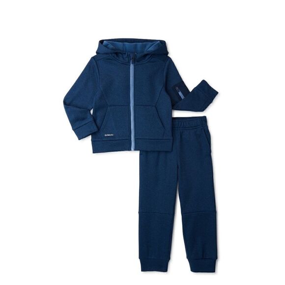 Nwt Athletic Work Boy 12 mon Tech FleeceZip Hoodie and Jogger Pants Outfit, 2pc - Picture 4 of 6